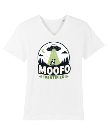 Moofo Identified Funny UFO Cow Alien Abduction Retro Sci Fi Humor White