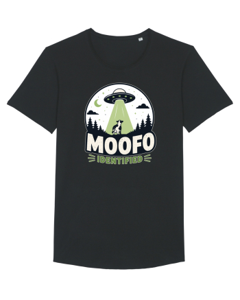 Moofo Identified Funny UFO Cow Alien Abduction Retro Sci Fi Humor Black