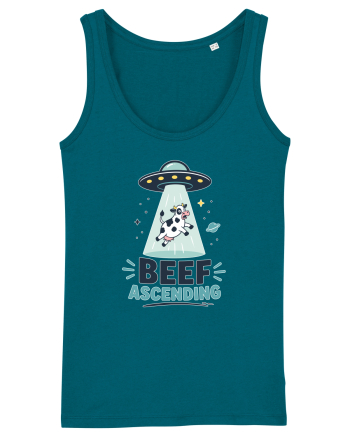 Beef Ascending Funny UFO Cow Alien Abduction Retro Sci Fi Humor Ocean Depth