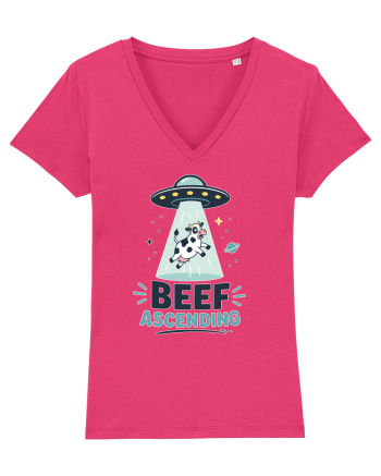 Beef Ascending Funny UFO Cow Alien Abduction Retro Sci Fi Humor Raspberry