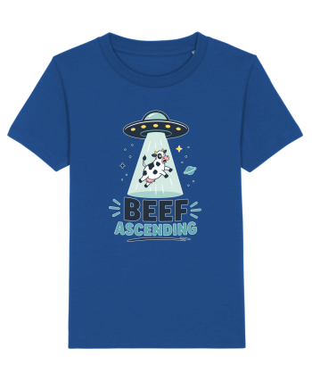 Beef Ascending Funny UFO Cow Alien Abduction Retro Sci Fi Humor Majorelle Blue