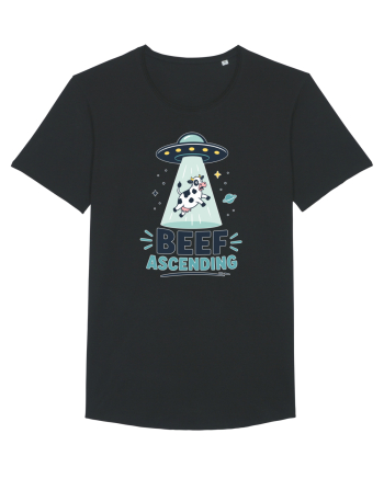 Beef Ascending Funny UFO Cow Alien Abduction Retro Sci Fi Humor Black