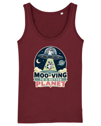 Ma mut pe alta planeta. Moo-Ving To A Better Planet Funny Unicorn UFO Cow Burgundy