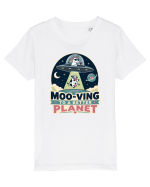 Ma mut pe alta planeta. Moo-Ving To A Better Planet Funny Unicorn UFO Cow Tricou mânecă scurtă  Copii Mini Creator