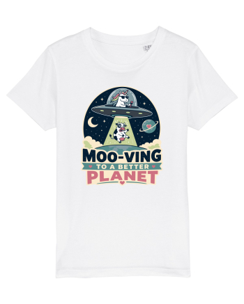 Ma mut pe alta planeta. Moo-Ving To A Better Planet Funny Unicorn UFO Cow White