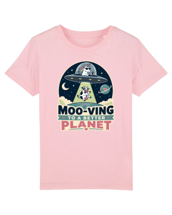 Ma mut pe alta planeta. Moo-Ving To A Better Planet Funny Unicorn UFO Cow Cotton Pink