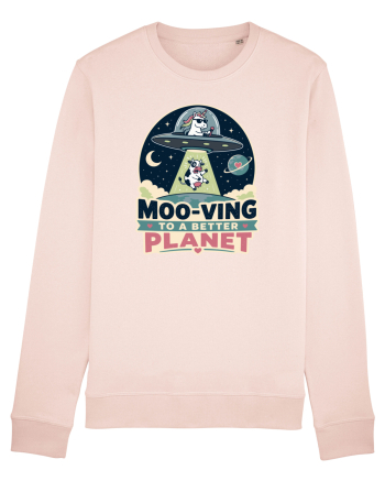 Ma mut pe alta planeta. Moo-Ving To A Better Planet Funny Unicorn UFO Cow Candy Pink