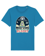 Ma mut pe alta planeta. Moo-Ving To A Better Planet Funny Unicorn UFO Cow Tricou mânecă scurtă Unisex Rocker