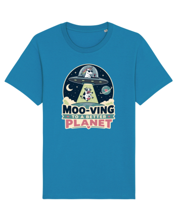 Ma mut pe alta planeta. Moo-Ving To A Better Planet Funny Unicorn UFO Cow Azur