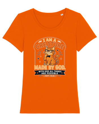 Cu pisici si religie. Christian Cat Lover Faith Apparel for Cat Owners Matt Bright Orange