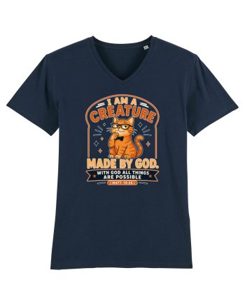 Cu pisici si religie. Christian Cat Lover Faith Apparel for Cat Owners Matt French Navy