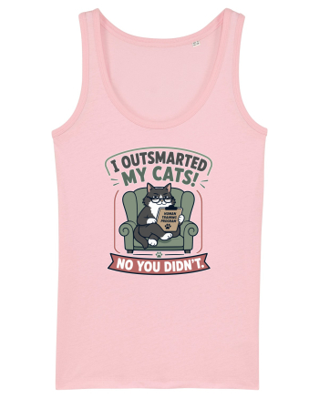 Funny Smart Cat Owner Humor Design for Cat Moms and Cat Dads Cotton Pink
