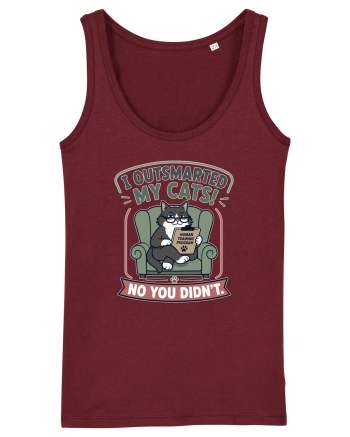 Funny Smart Cat Owner Humor Design for Cat Moms and Cat Dads Burgundy