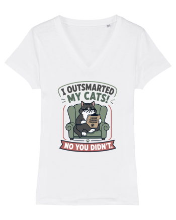 Funny Smart Cat Owner Humor Design for Cat Moms and Cat Dads White