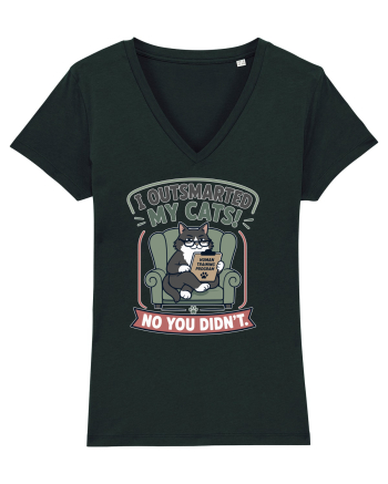 Funny Smart Cat Owner Humor Design for Cat Moms and Cat Dads Black
