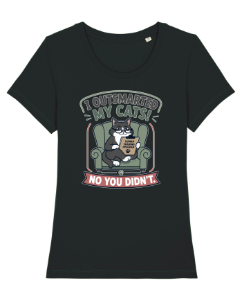 Funny Smart Cat Owner Humor Design for Cat Moms and Cat Dads Black