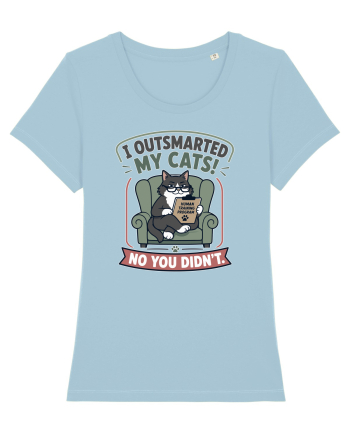 Funny Smart Cat Owner Humor Design for Cat Moms and Cat Dads Sky Blue
