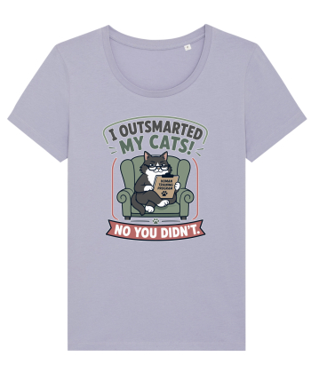 Funny Smart Cat Owner Humor Design for Cat Moms and Cat Dads Lavender