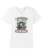 Funny Smart Cat Owner Humor Design for Cat Moms and Cat Dads Tricou mânecă scurtă guler V Bărbat Presenter