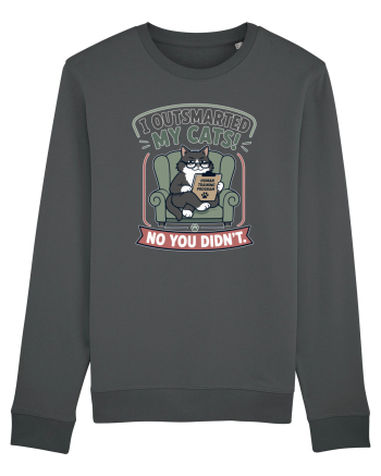 Funny Smart Cat Owner Humor Design for Cat Moms and Cat Dads Anthracite