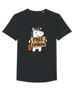 Ieftin e scump cu intelepciune de unicorni Tricou mânecă scurtă guler larg Bărbat Skater