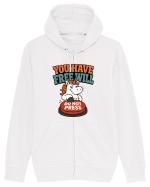 You Have Free Will Do Not Press Funny Unicorn Philosophy Humor Hanorac cu fermoar Unisex Connector