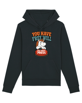 You Have Free Will Do Not Press Funny Unicorn Philosophy Humor Black