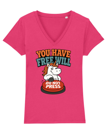 You Have Free Will Do Not Press Funny Unicorn Philosophy Humor Raspberry