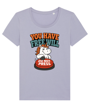 You Have Free Will Do Not Press Funny Unicorn Philosophy Humor Lavender