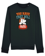 You Have Free Will Do Not Press Funny Unicorn Philosophy Humor Bluză mânecă lungă Unisex Rise
