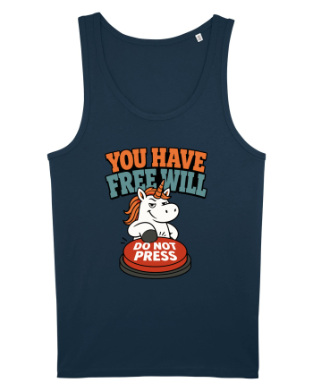 You Have Free Will Do Not Press Funny Unicorn Philosophy Humor Navy