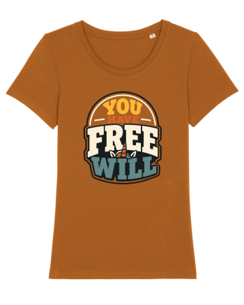 You Have Free Will Funny Philosophy Humor Unicorn Graphic Roasted Orange