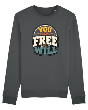 You Have Free Will Funny Philosophy Humor Unicorn Graphic Anthracite
