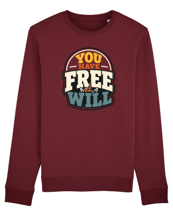 You Have Free Will Funny Philosophy Humor Unicorn Graphic Burgundy