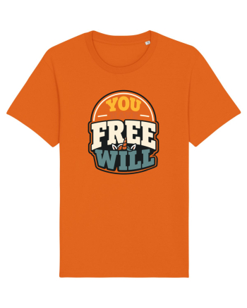 You Have Free Will Funny Philosophy Humor Unicorn Graphic Bright Orange