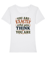Positive Mindset Self Confidence Personal Growth Inspirational Motivation Tricou mânecă scurtă guler larg fitted Damă Expresser