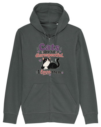 Funny Cat Lover Quote Disrespectful Cat Humor Sarcastic Feline Owner Anthracite
