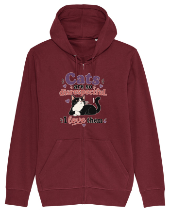 Funny Cat Lover Quote Disrespectful Cat Humor Sarcastic Feline Owner Burgundy