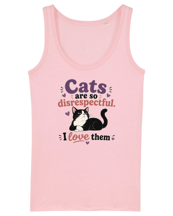 Funny Cat Lover Quote Disrespectful Cat Humor Sarcastic Feline Owner Cotton Pink
