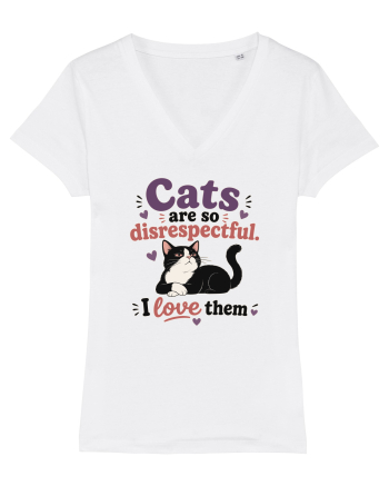 Funny Cat Lover Quote Disrespectful Cat Humor Sarcastic Feline Owner White