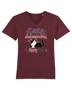 Funny Cat Lover Quote Disrespectful Cat Humor Sarcastic Feline Owner Tricou mânecă scurtă guler V Bărbat Presenter