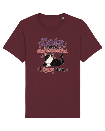 Funny Cat Lover Quote Disrespectful Cat Humor Sarcastic Feline Owner Burgundy