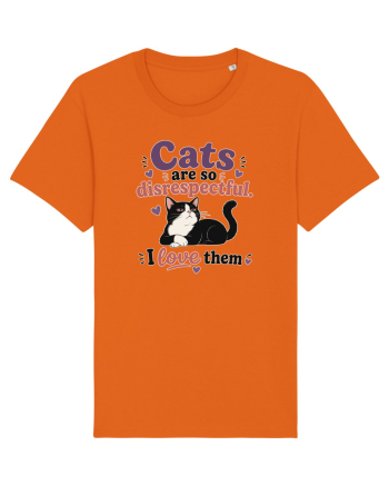 Funny Cat Lover Quote Disrespectful Cat Humor Sarcastic Feline Owner Bright Orange