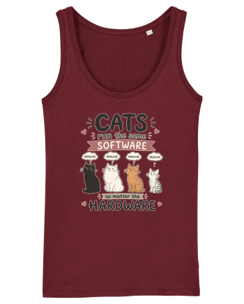 Funny Programmer Cat Lover Coding Humor Software Hardware Cat Quote Burgundy