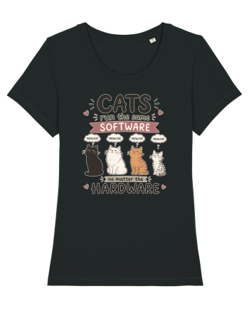Funny Programmer Cat Lover Coding Humor Software Hardware Cat Quote Black
