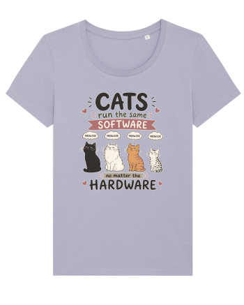 Funny Programmer Cat Lover Coding Humor Software Hardware Cat Quote Lavender