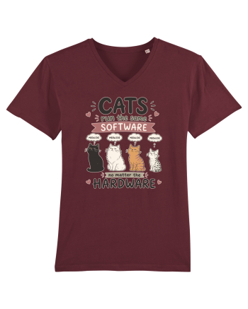 Funny Programmer Cat Lover Coding Humor Software Hardware Cat Quote Burgundy