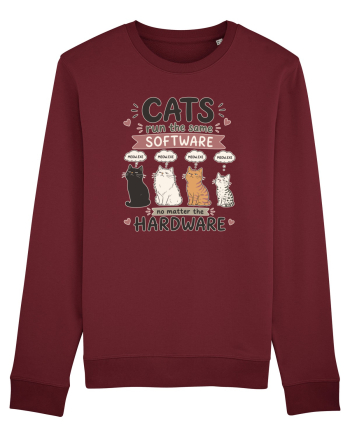 Funny Programmer Cat Lover Coding Humor Software Hardware Cat Quote Burgundy