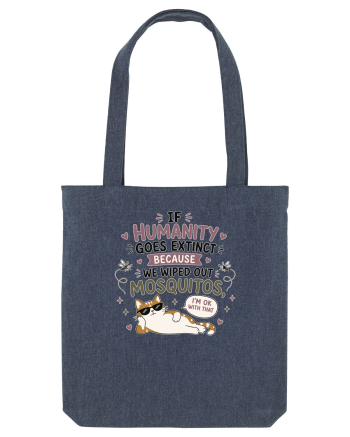 Funny Mosquito Hater Cat Lover Quote Anti Mosquito Humor Midnight Blue