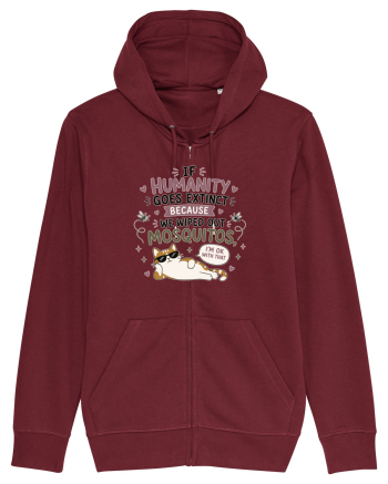 Funny Mosquito Hater Cat Lover Quote Anti Mosquito Humor Burgundy
